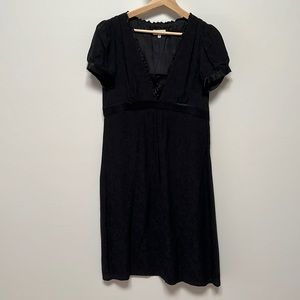 black vintage style silk babydoll dress